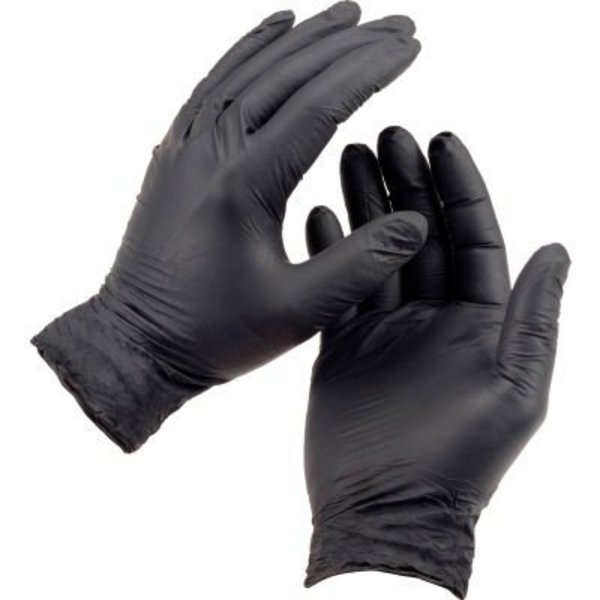 Ammex Ammex ABNPF Textured Medical/Exam Nitrile Gloves, Powder-Free, Black, Small, 100/Box ABNPF42100